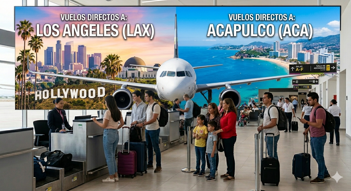PROYECTAN VUELOS DIRECTOS DE SLP A LOS ÁNGELES Y ACAPULCO