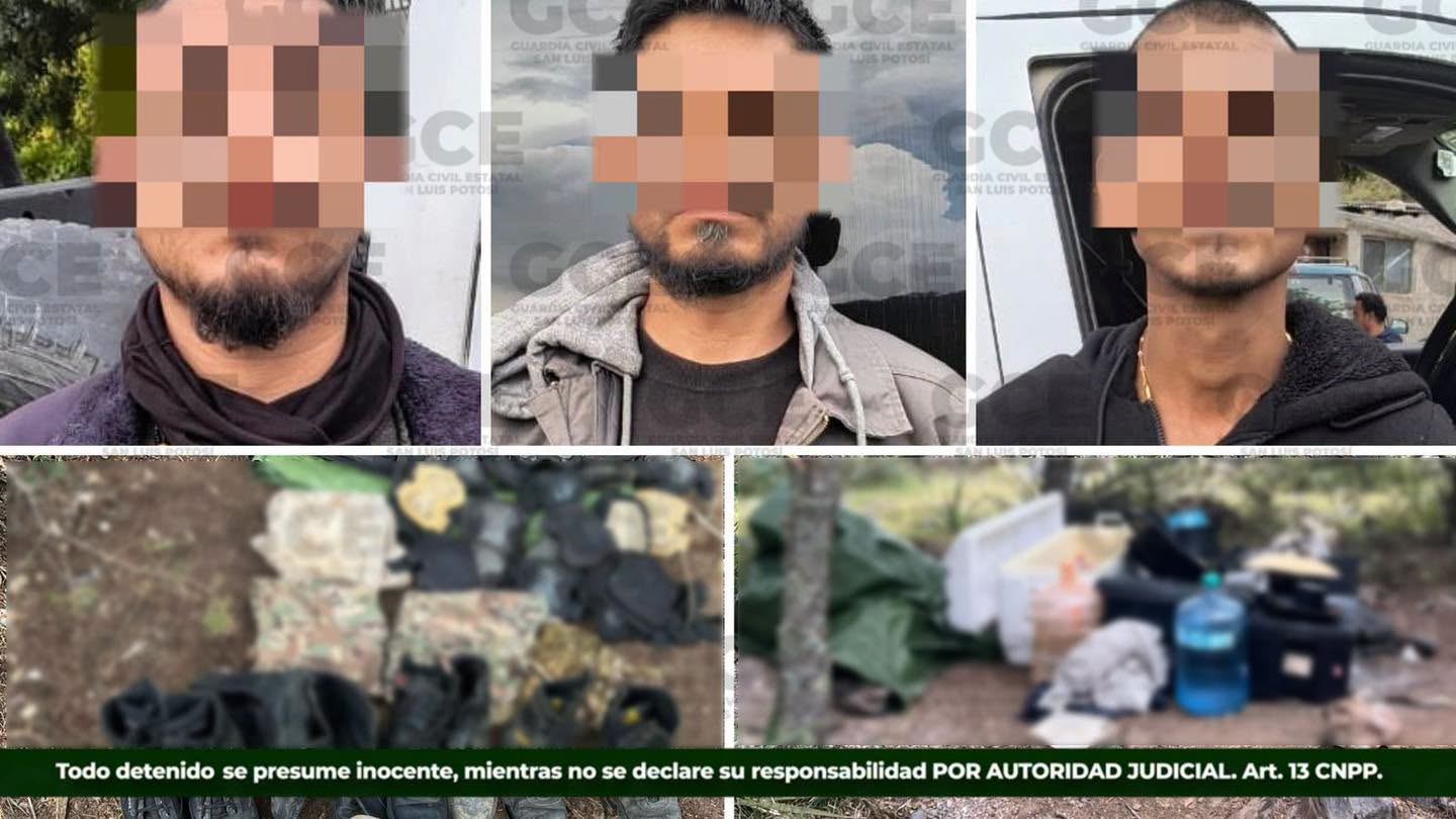 DETIENEN A TRES HOMBRES EN VILLA DE LA PAZ TRAS UN OPERATIVO POR TIERRA Y AIRE